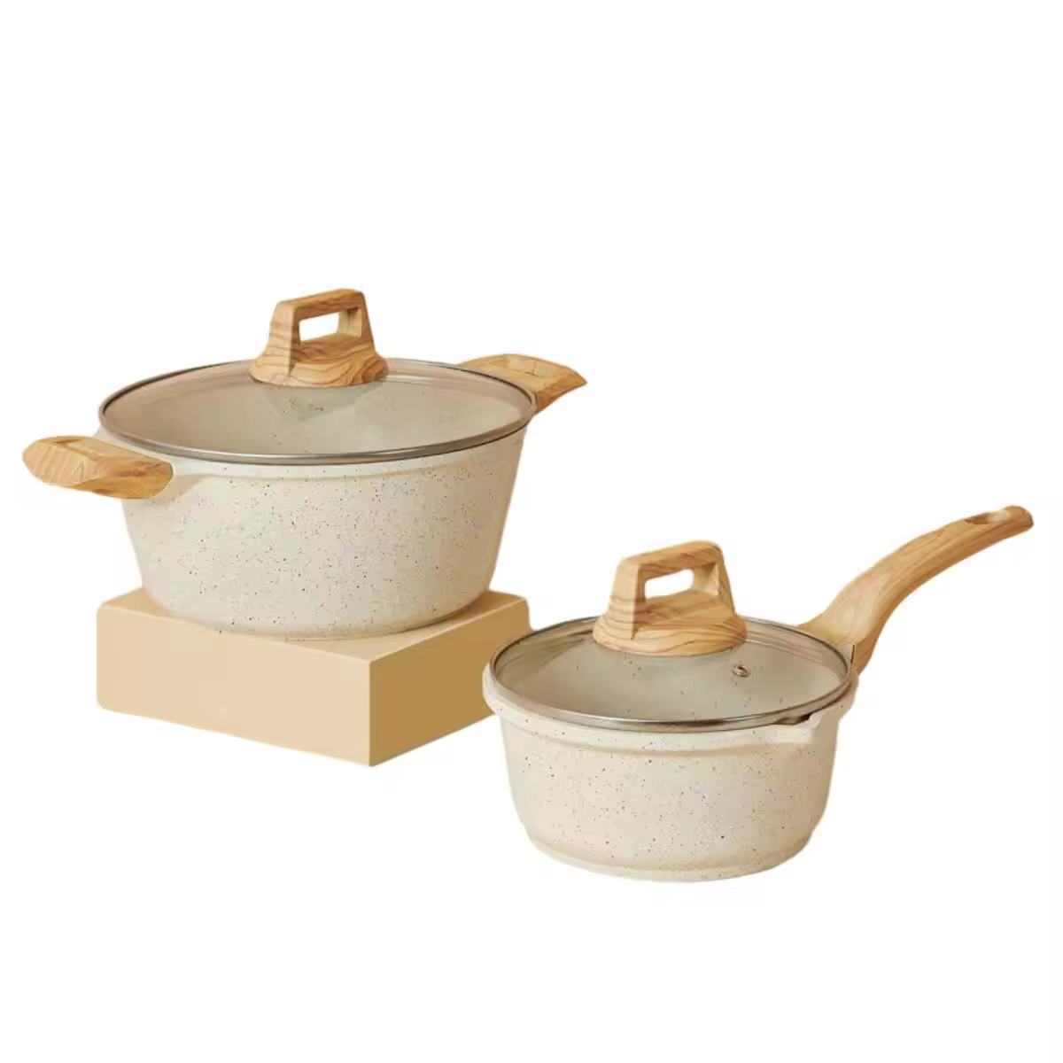 مجموعه قابلمه های استوک سوپ نچسب آلومینیومی آرم سفارشی با دسته