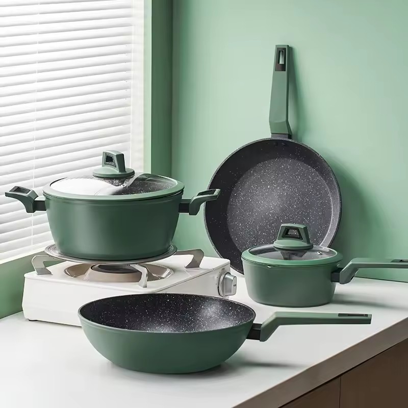 ست های سفارشی ظروف پخت و پز سرامیکی آلومینیومی ست های تابه ماهی تابه سرخ شده