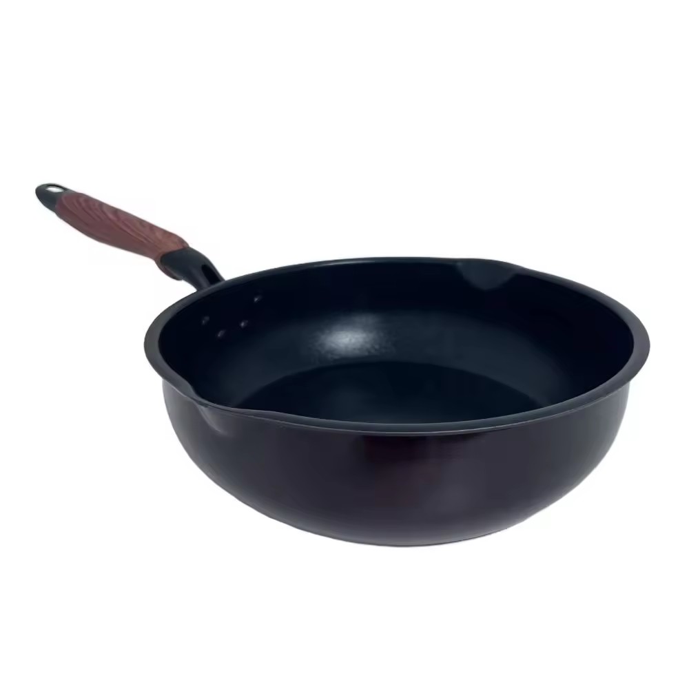 آشپزخانه رستوران در فضای باز 20/24/28 سانتی‌متری تابه‌های سرخ‌کرده آلومینیومی گرد